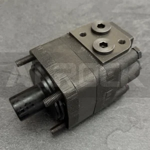 Front view of hydraulic motor 86718004 designed for rock drills, featuring heavy-duty construction and precision-engineered components.