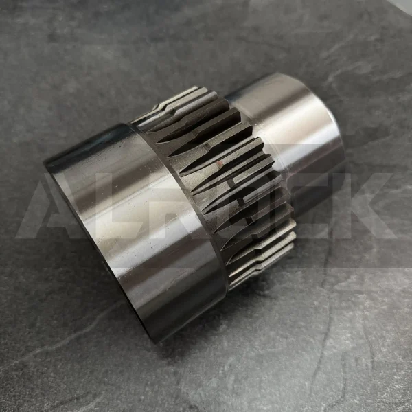 Close-up of mounting interface on Sandvik rotary bushing 15233108, showing compatibility with standard rock drill rotary shafts