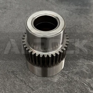 Overall view of Sandvik rotary bushing 15233108 designed for rock drills, featuring precision-engineered shaft support for high-wear applications